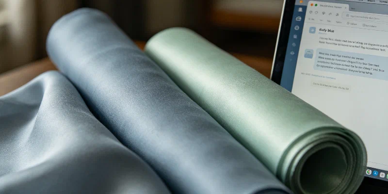 Two rolls of silk fabric showing subtle shade variation under inspection light